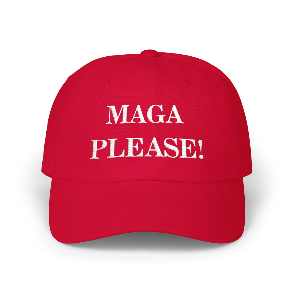 “MAGA PLEASE!” Embroidered Red Baseball Hat